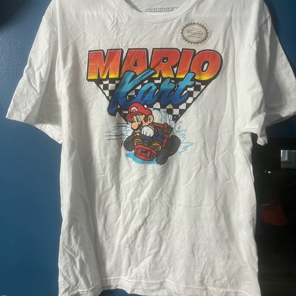 White Mario Kart cotton t-shirt